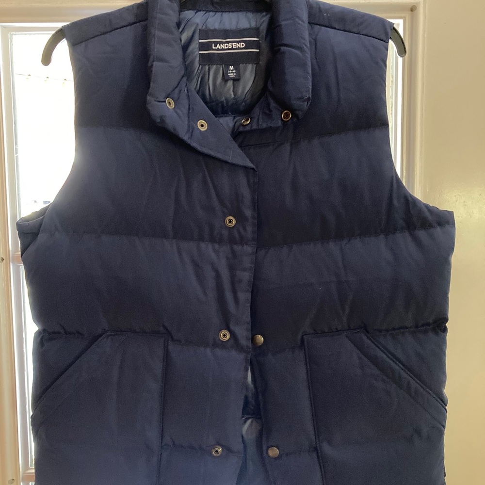 Men’s Lands’ End Navy Vest, Medium